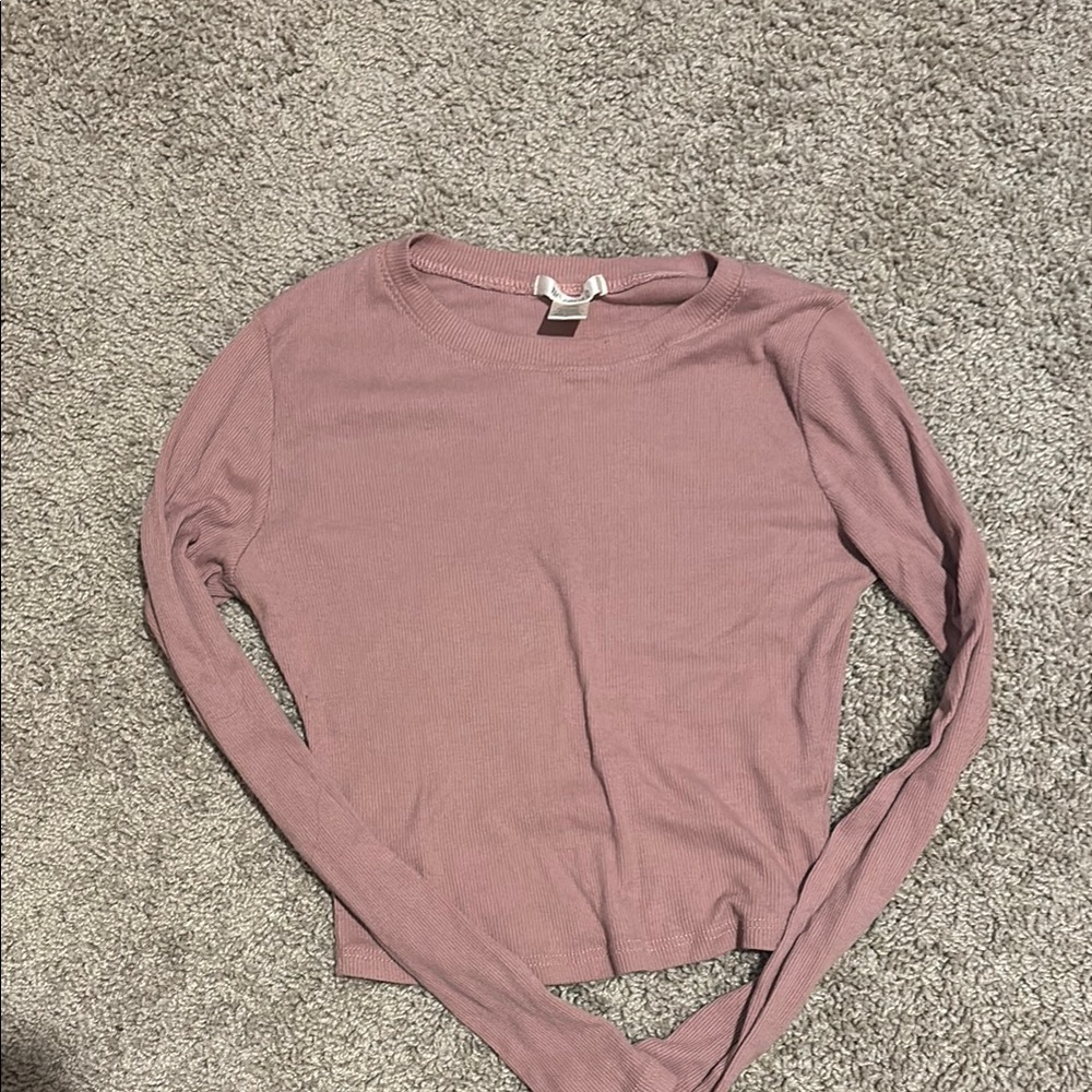 Bozzolo Pink Fitted Long Sleeve Tee